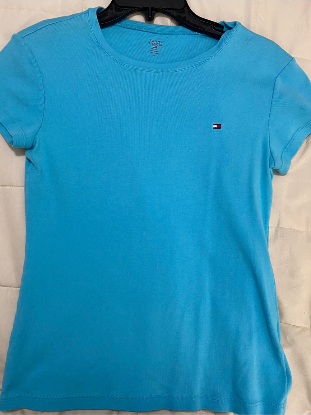 Tommy Hilfiger Bright Turquoise Short Sleeve Tee for boys.